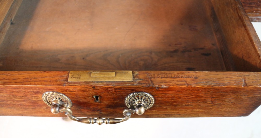 Victorian Oak 5ft Partner’s Writing Table by James Shoolbred, London View XX