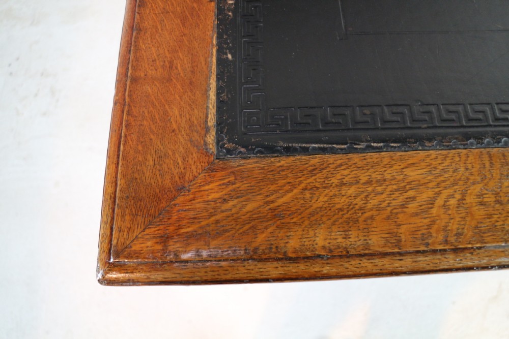 Victorian Oak 5ft Partner’s Writing Table by James Shoolbred, London View XXVII