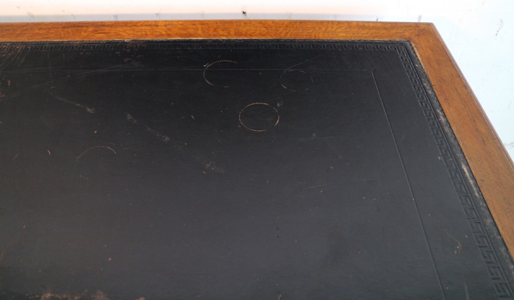 Victorian Oak 5ft Partner’s Writing Table by James Shoolbred, London View XXIX