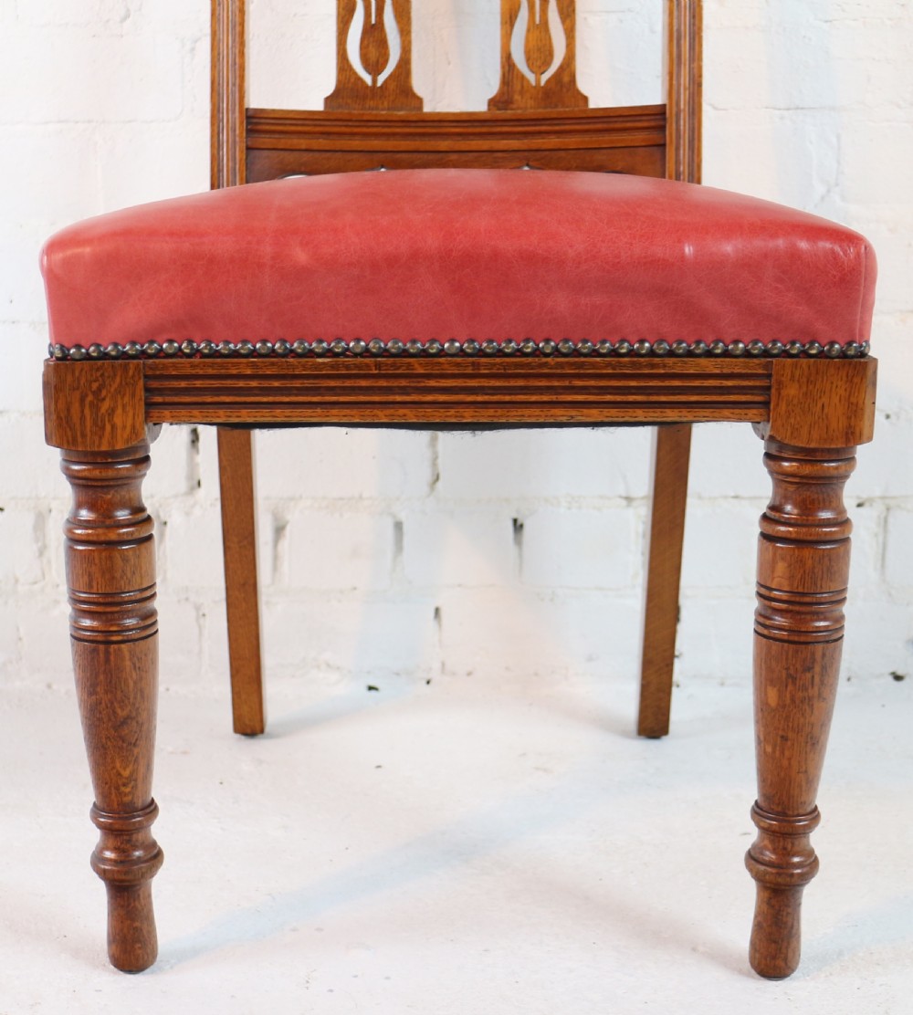 Set of 14 Arts & Crafts Oak Dining Chairs View XIV