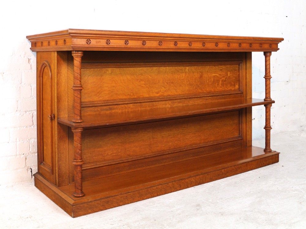 Victorian Oak Extending Dining Table & Leaf Holder,  12ft View II