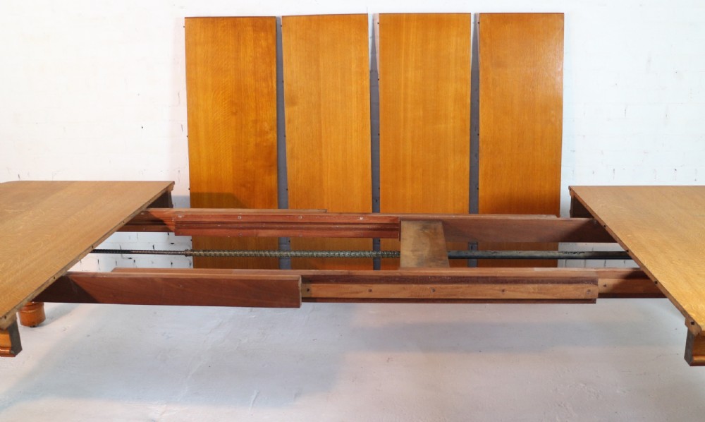 Victorian Oak Extending Dining Table & Leaf Holder,  12ft View XI