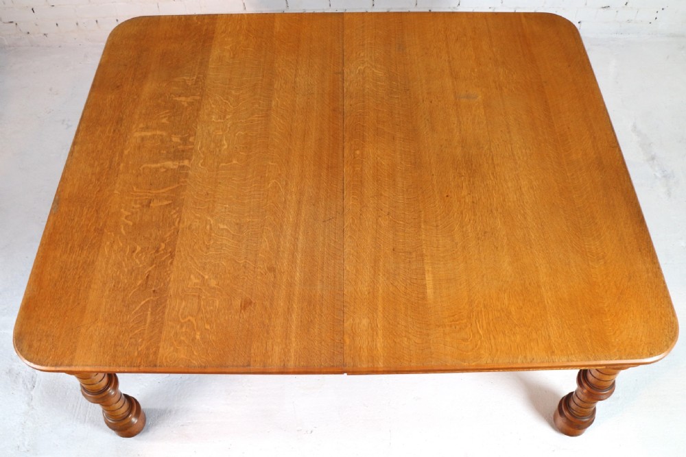 Victorian Oak Extending Dining Table & Leaf Holder,  12ft View XV