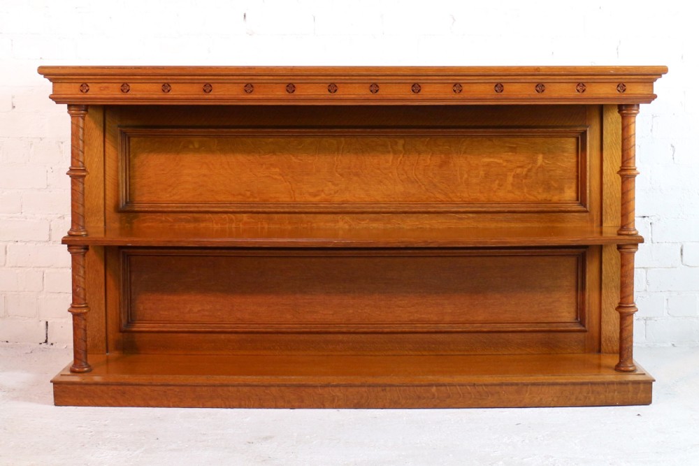 Victorian Oak Extending Dining Table & Leaf Holder,  12ft View XXII
