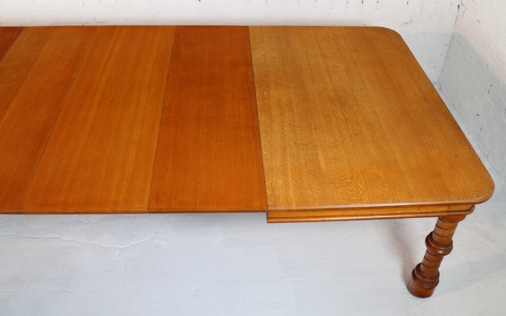 Victorian Oak Extending Dining Table & Leaf Holder,  12ft View XXVI