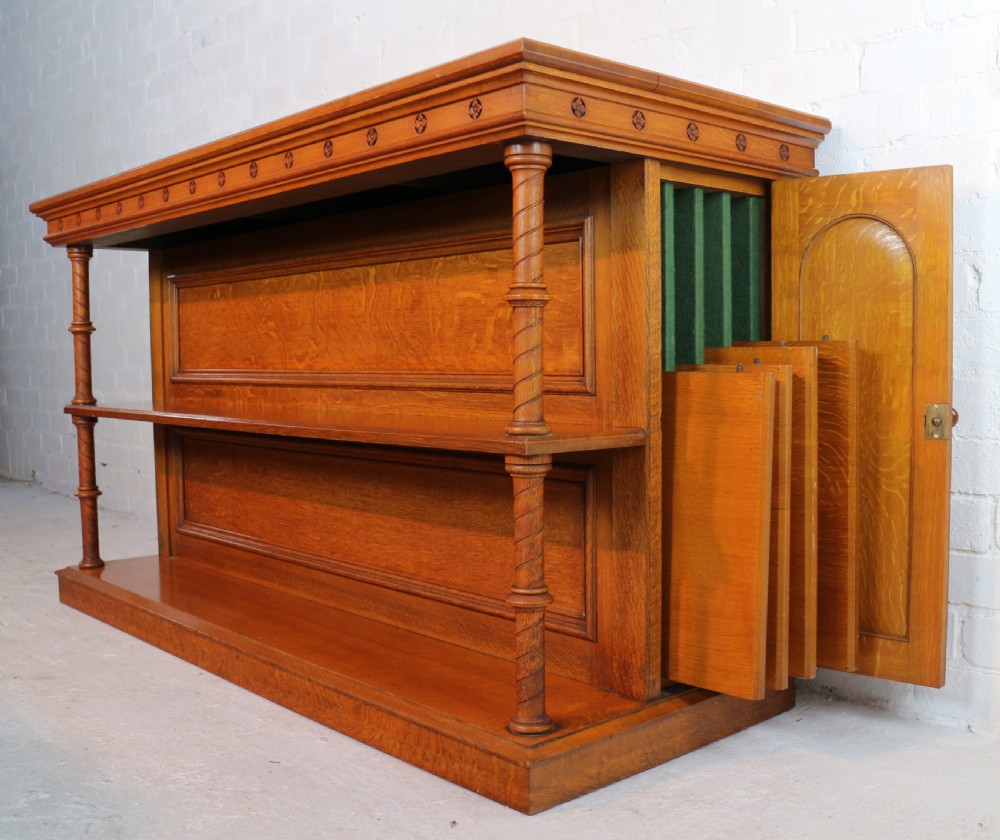 Victorian Oak Extending Dining Table & Leaf Holder,  12ft View XXVII