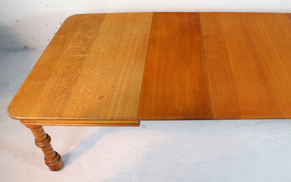 Victorian Oak Extending Dining Table & Leaf Holder,  12ft View XXIX