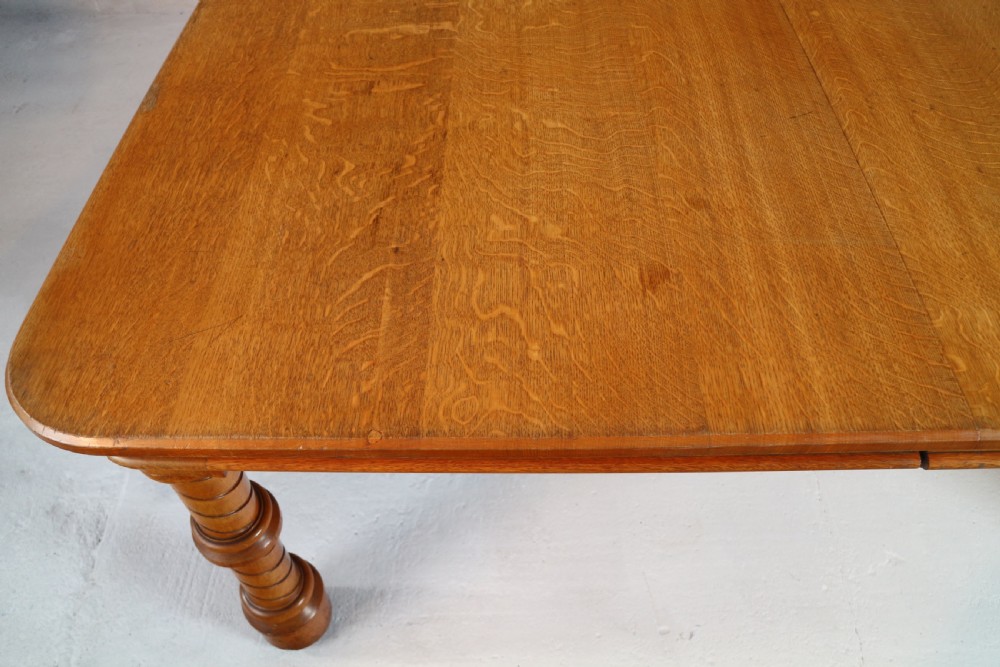 Victorian Oak Extending Dining Table & Leaf Holder,  12ft View XXX