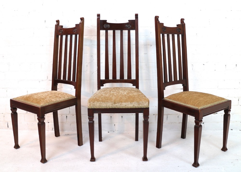 Set of Twelve Arts & Crafts Walnut Dining Chairs, Attributed to Shapland & Petter (12) View V