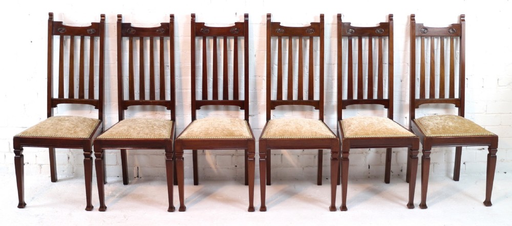 Set of Twelve Arts & Crafts Walnut Dining Chairs, Attributed to Shapland & Petter (12) View XVII