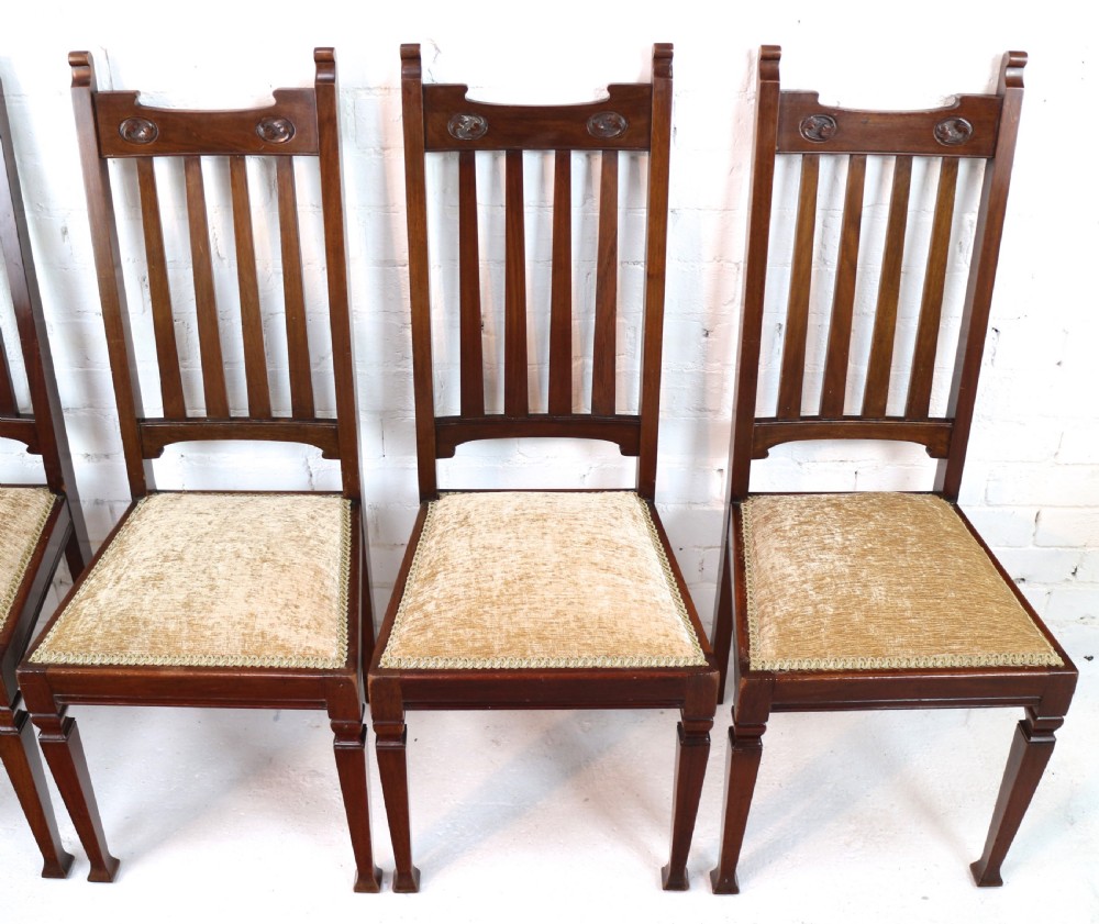 Set of Twelve Arts & Crafts Walnut Dining Chairs, Attributed to Shapland & Petter (12) View XIX