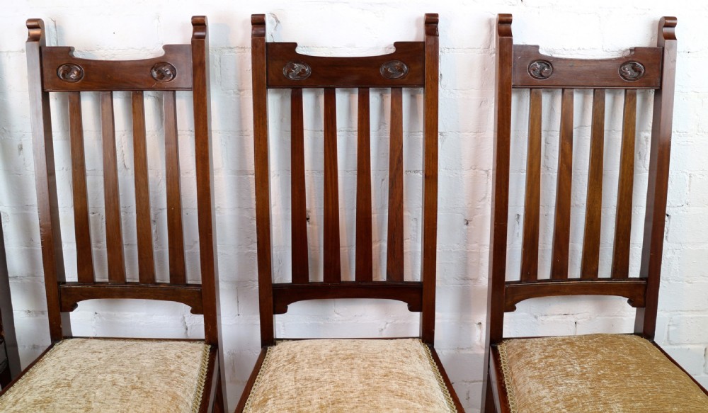 Set of Twelve Arts & Crafts Walnut Dining Chairs, Attributed to Shapland & Petter (12) View XX