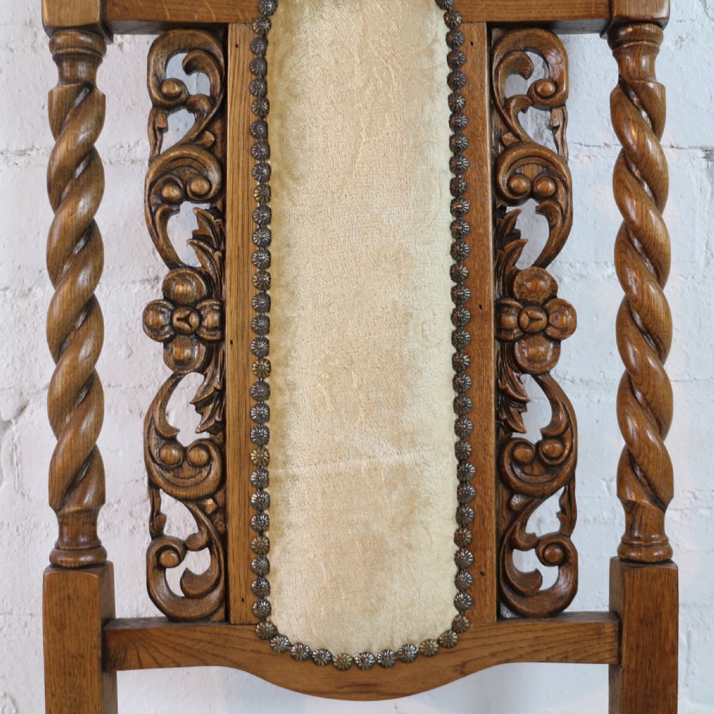 Set of 12 Jacobean Revival Carved Oak Dining Chairs View XXVII