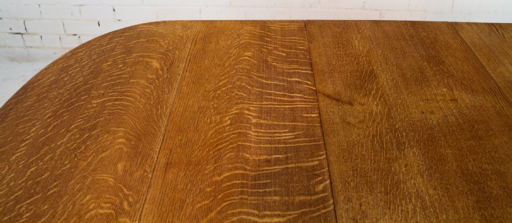 Victorian Oak Extending Dining Table & 2 Leaves by James Morrison, 8ft, seats 10 View XXII
