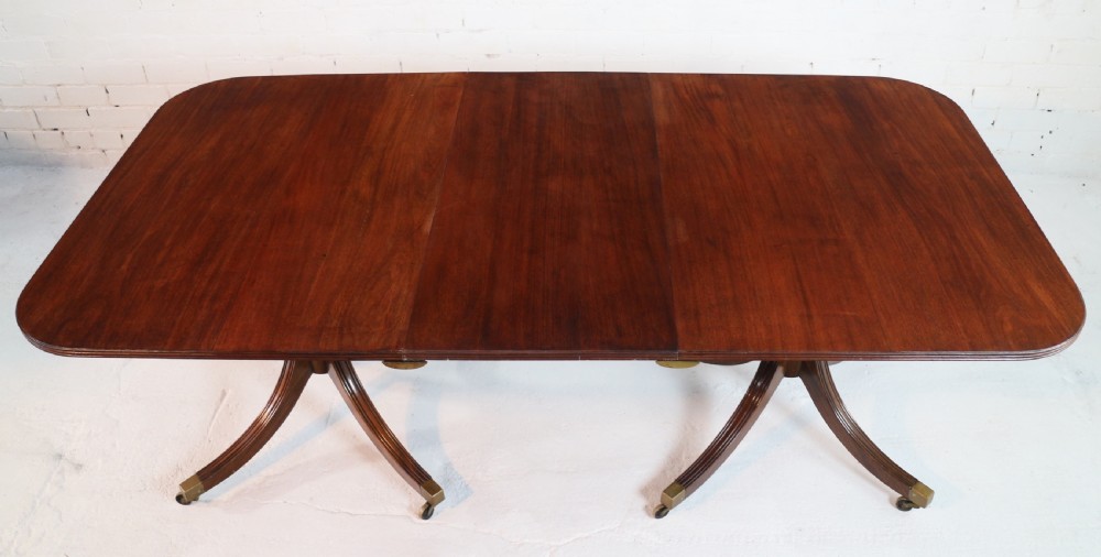 Regency Style Solid Mahogany Extending Twin Pillar Dining Table, c.1920 View VI