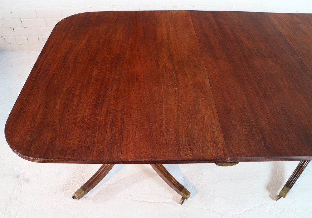 Regency Style Solid Mahogany Extending Twin Pillar Dining Table, c.1920 View VIII