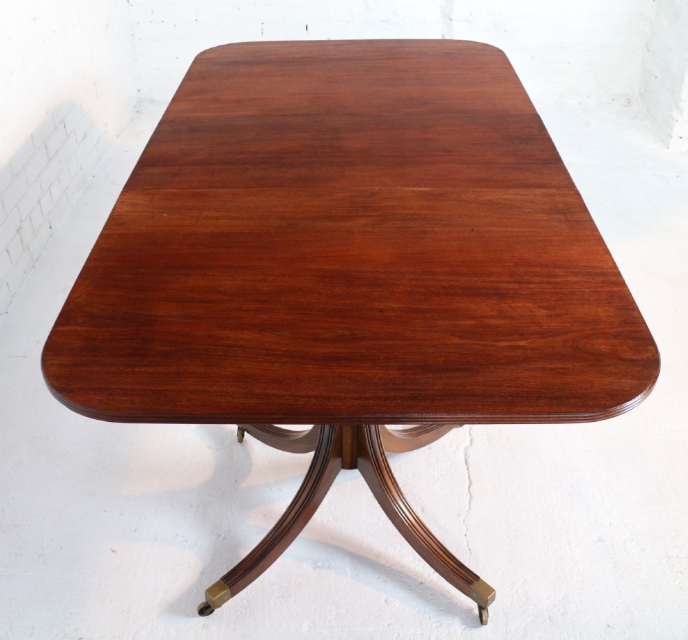 Regency Style Solid Mahogany Extending Twin Pillar Dining Table, c.1920 View IX