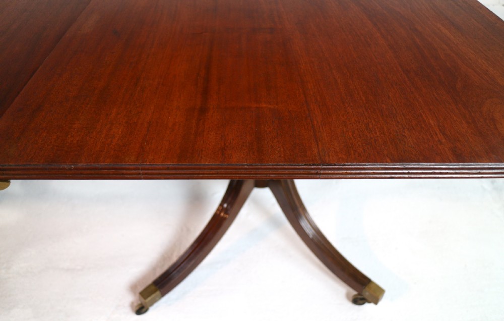 Regency Style Solid Mahogany Extending Twin Pillar Dining Table, c.1920 View XI