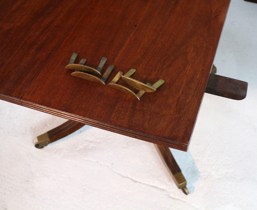 Regency Style Solid Mahogany Extending Twin Pillar Dining Table, c.1920 View XIII