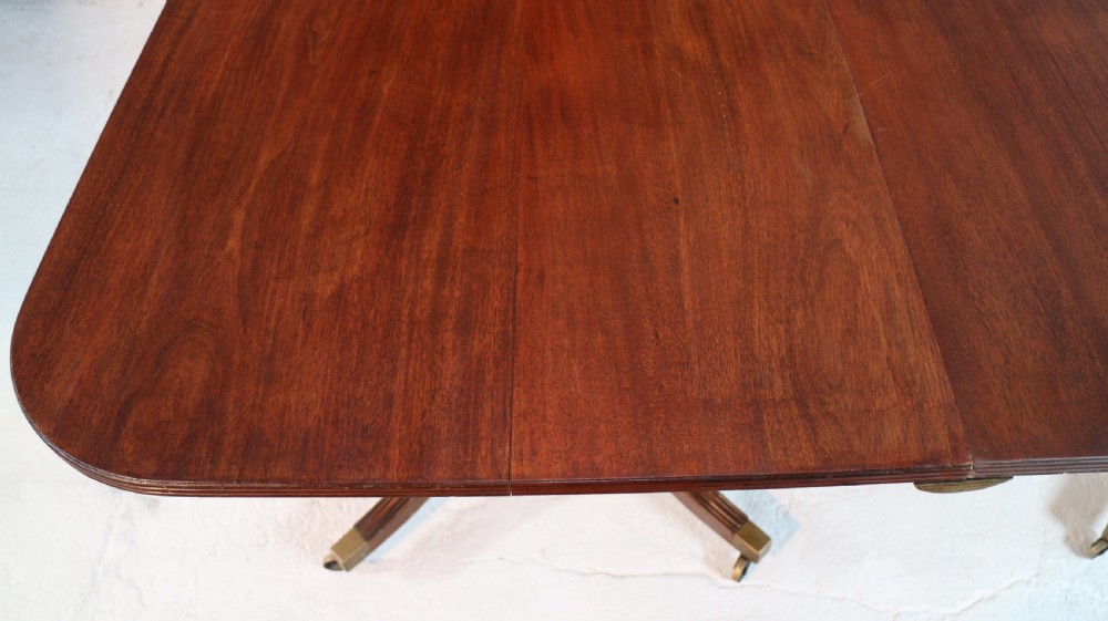 Regency Style Solid Mahogany Extending Twin Pillar Dining Table, c.1920 View XXI