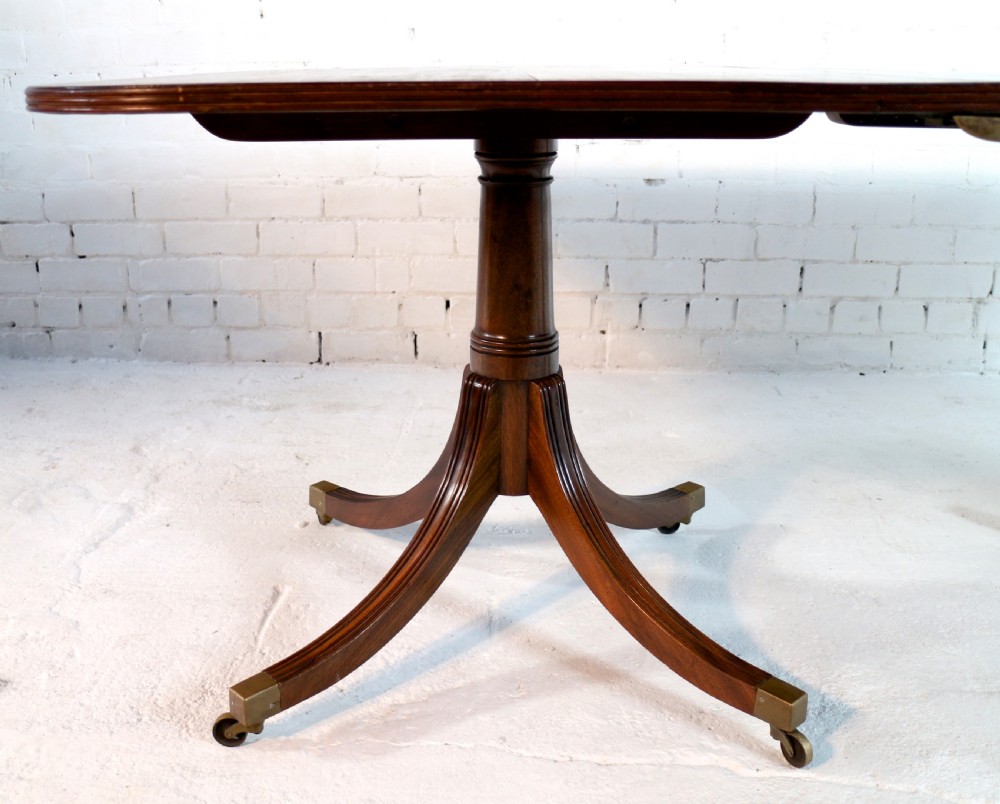 Regency Style Solid Mahogany Extending Twin Pillar Dining Table, c.1920 View XXIV