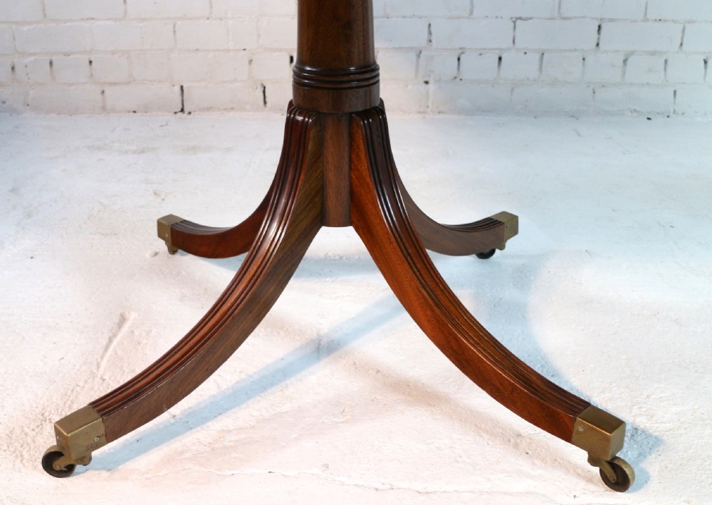 Regency Style Solid Mahogany Extending Twin Pillar Dining Table, c.1920 View XXV