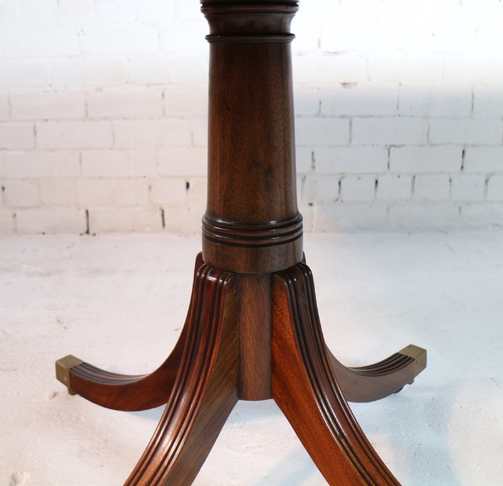 Regency Style Solid Mahogany Extending Twin Pillar Dining Table, c.1920 View XXVI