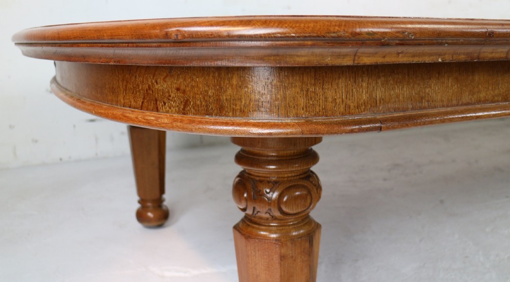 Early Victorian Extra Wide 20ft Oak Extending Dining Table & 7 Leaves View XXX