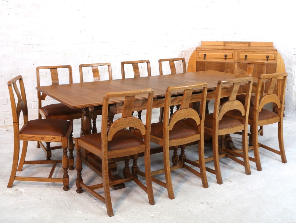 Art Deco Oak Dining Suite, c.1930 View III