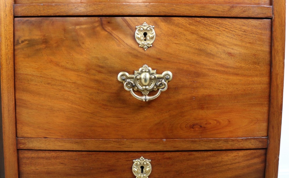 A pair of tall Scottish Late Victorian mahogany collectors chests with five drawers each, featuring brass drop handles and escutcheons. View XIII