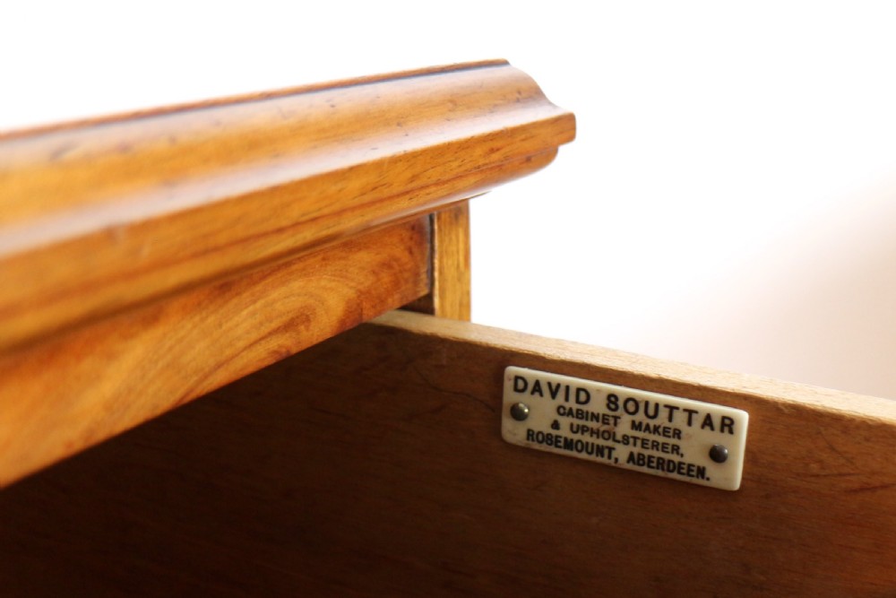 A pair of tall Scottish Late Victorian mahogany collectors chests with five drawers each, featuring brass drop handles and escutcheons. View XXI