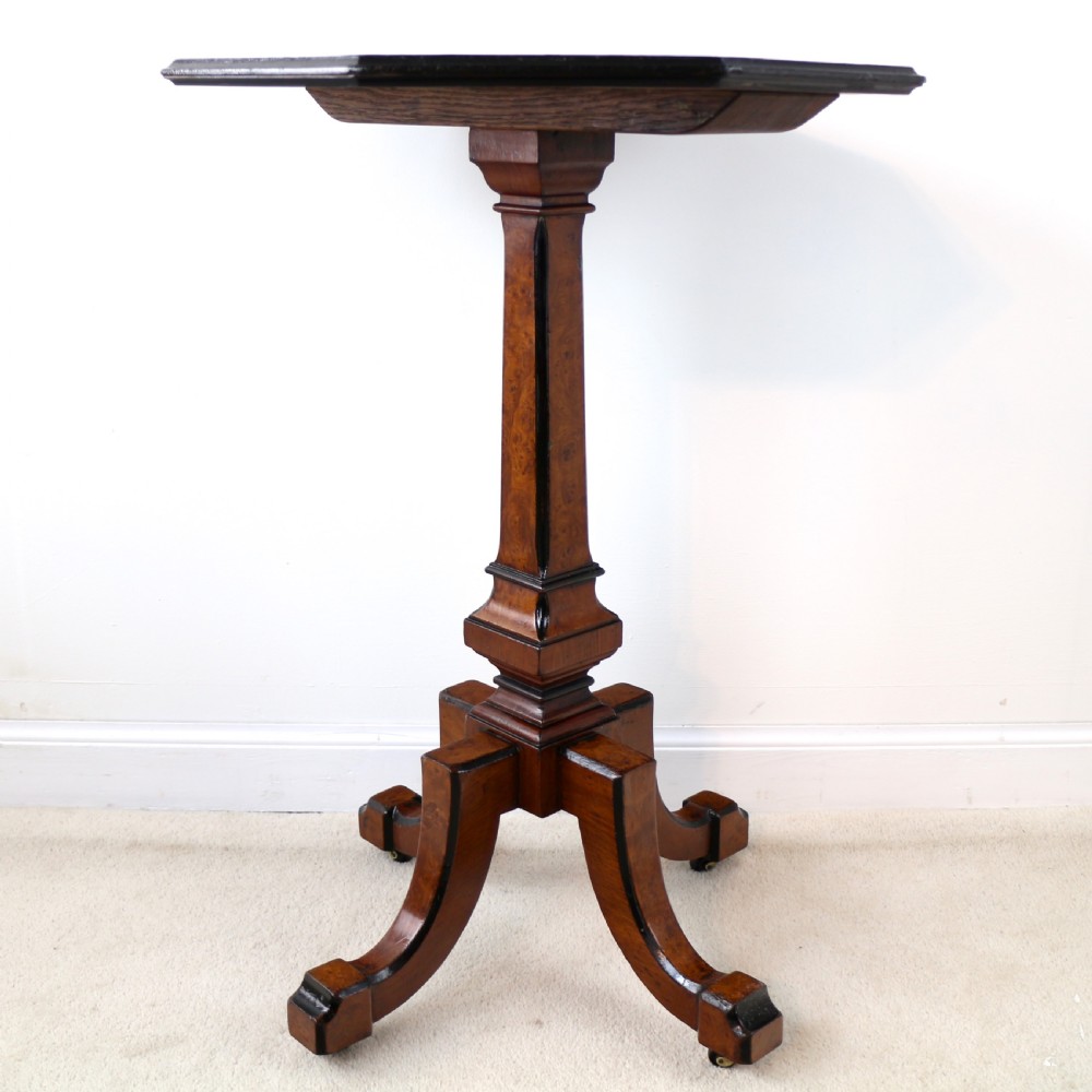 Antique Irish Killarney Yew Inlaid Chess Top Games Occasional Table View XXI