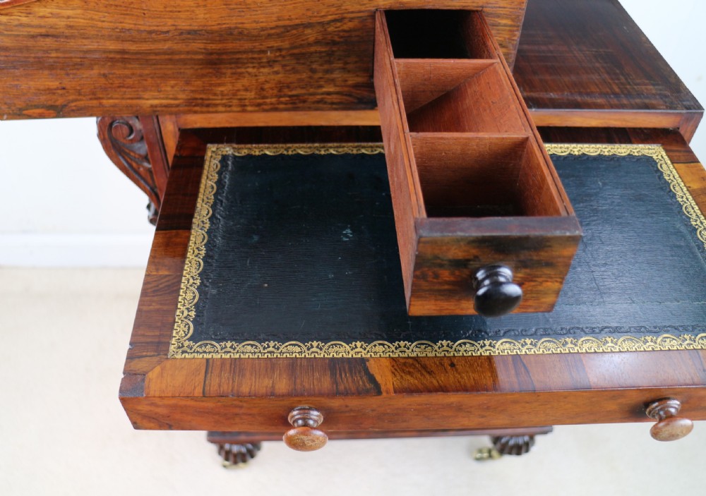 Regency Rosewood Slide Top Davenport Desk View XXI