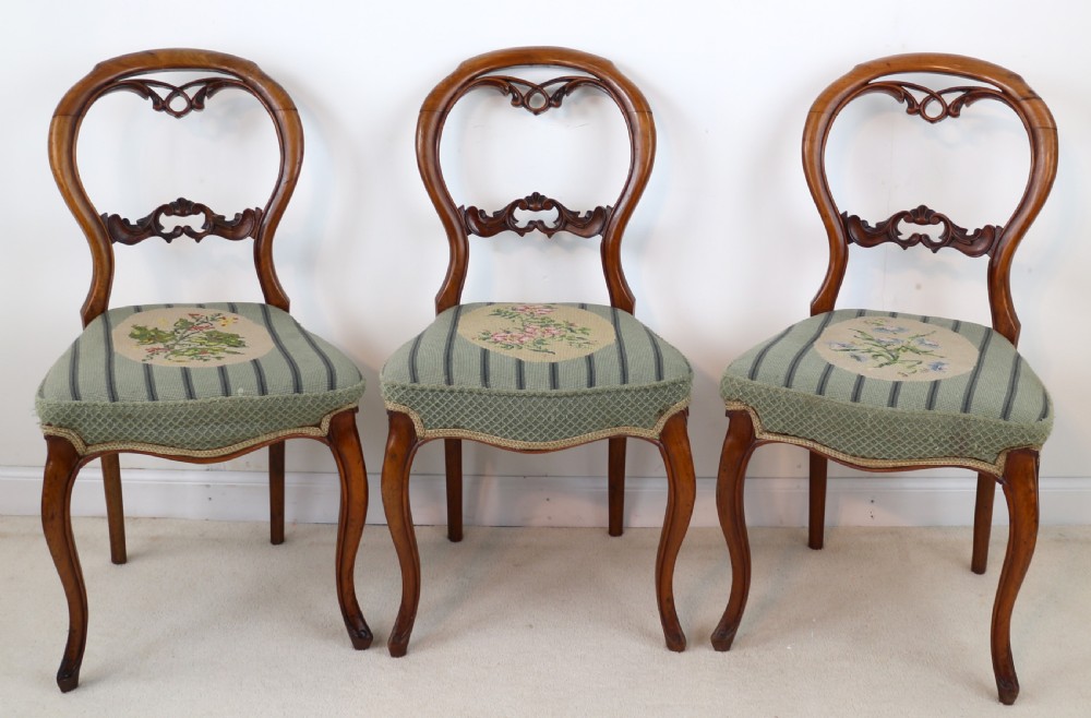 Set of Six Antique Victorian Balloon Back Dining Chairs (6) View VI