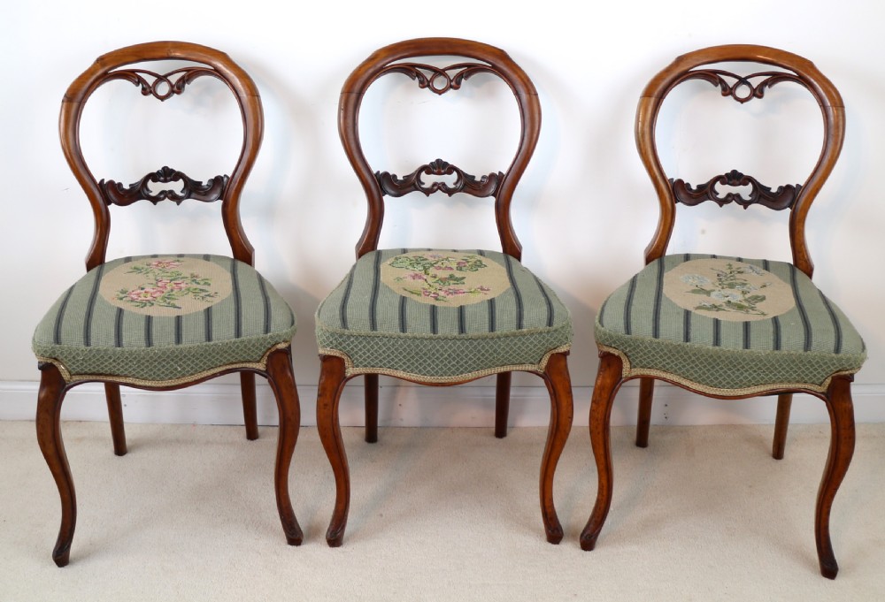 Set of Six Antique Victorian Balloon Back Dining Chairs (6) View VII