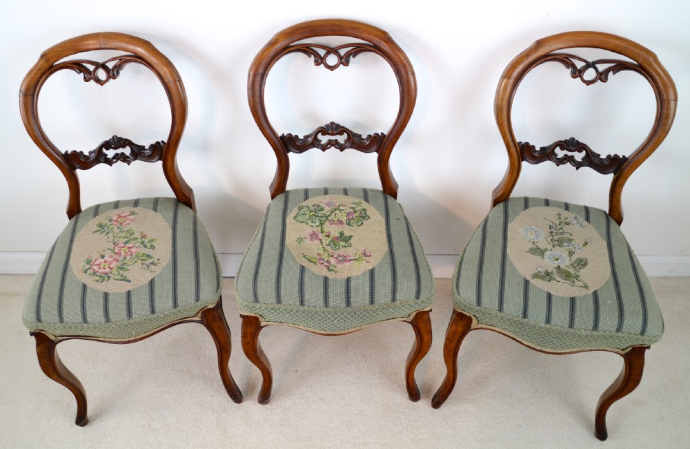 Set of Six Antique Victorian Balloon Back Dining Chairs (6) View VIII