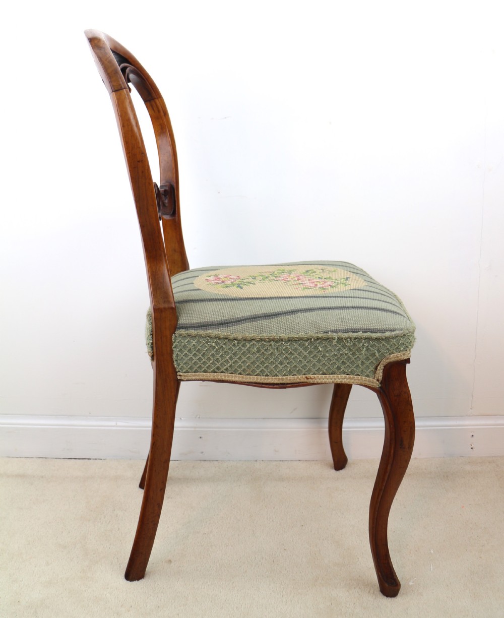Set of Six Antique Victorian Balloon Back Dining Chairs (6) View XI