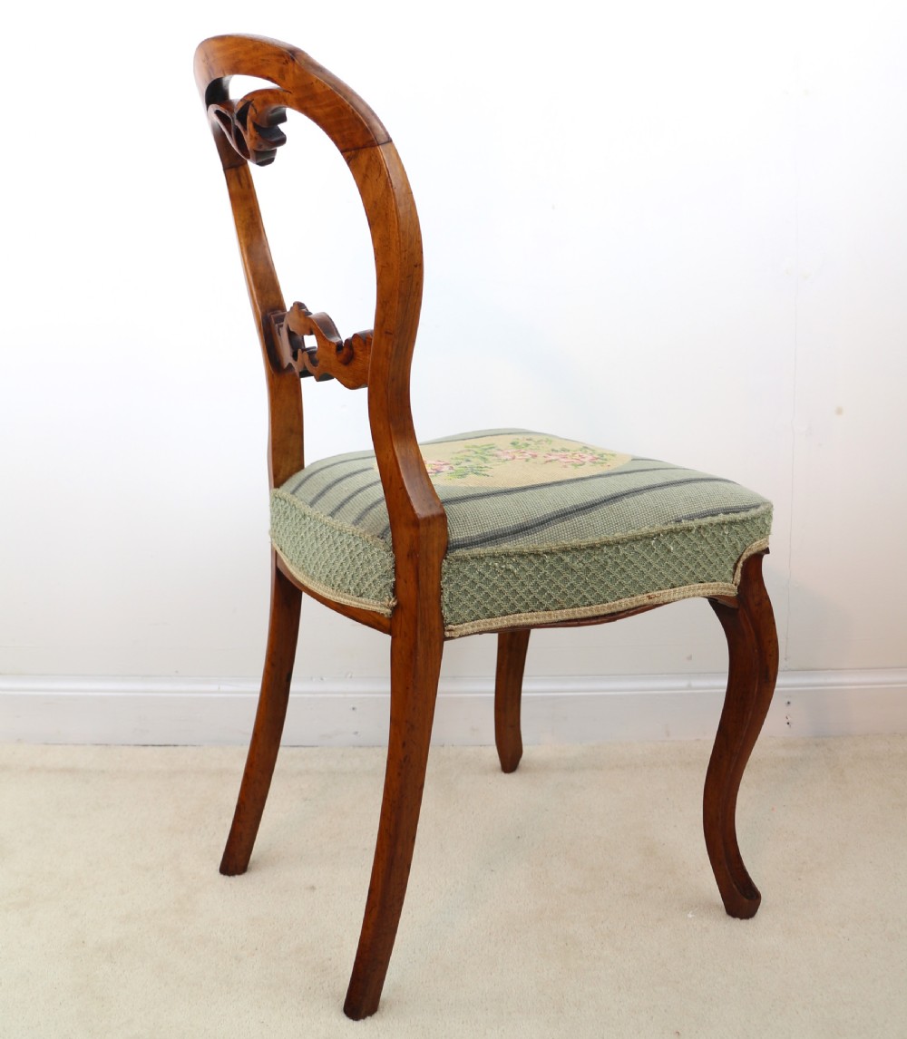 Set of Six Antique Victorian Balloon Back Dining Chairs (6) View XII