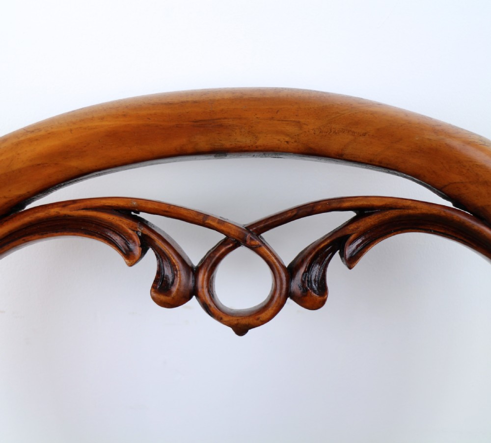 Set of Six Antique Victorian Balloon Back Dining Chairs (6) View XVII