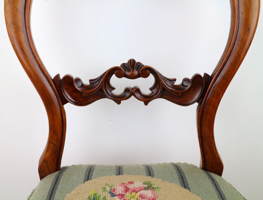 Set of Six Antique Victorian Balloon Back Dining Chairs (6) View XVIII