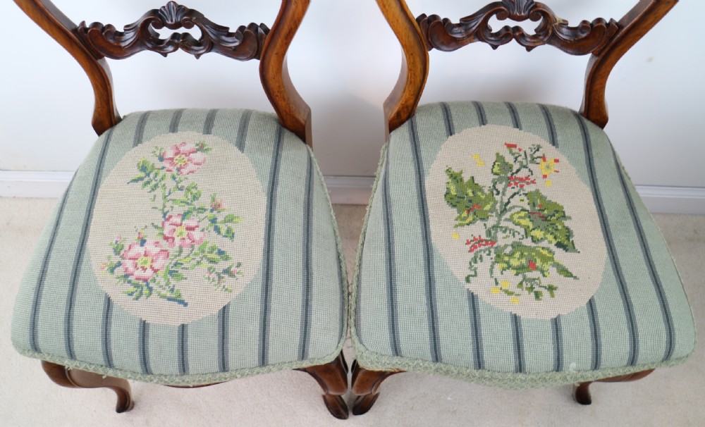 Set of Six Antique Victorian Balloon Back Dining Chairs (6) View XXII