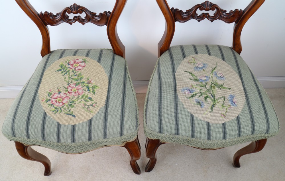 Set of Six Antique Victorian Balloon Back Dining Chairs (6) View XXVI