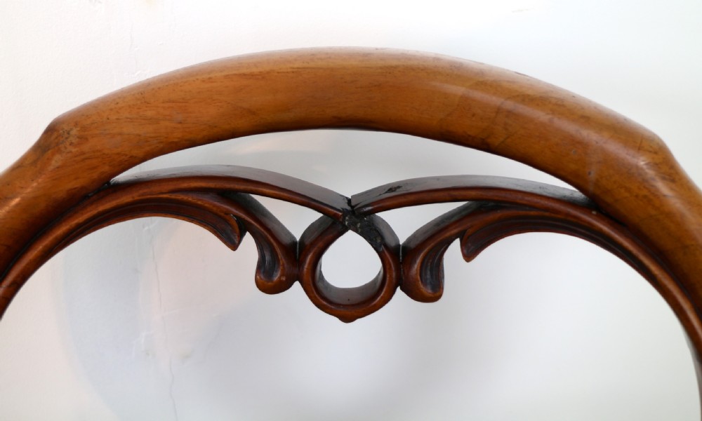 Set of Six Antique Victorian Balloon Back Dining Chairs (6) View XXX