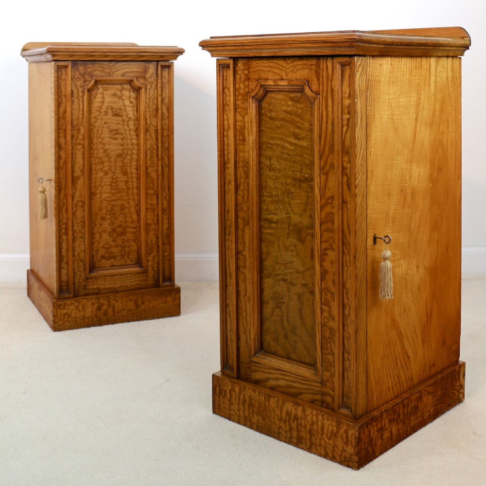 Pair of Scottish William IV Figured Elm Bedside Cabinets, c.1830 View XVI