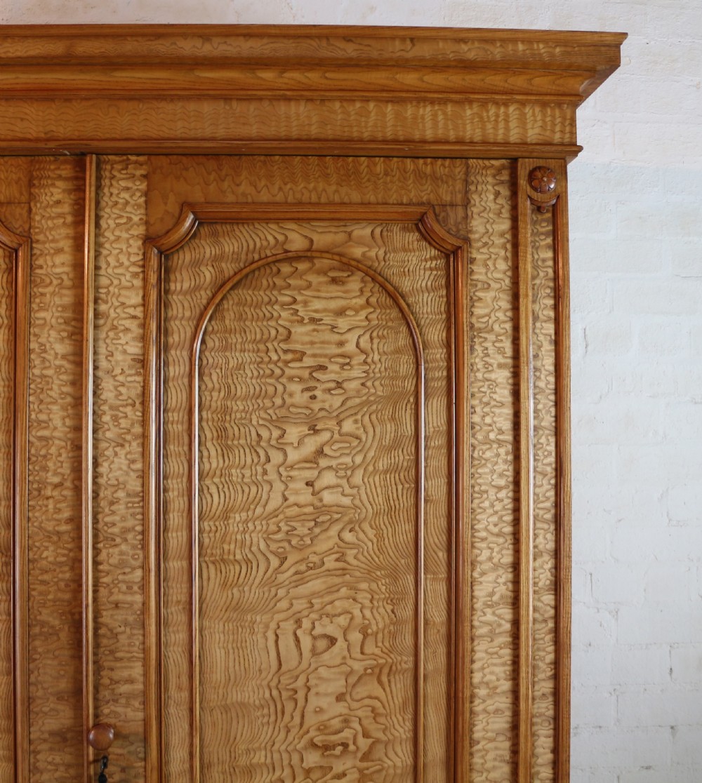 Scottish William IV Figured Elm Two Door Fitted Wardrobe, c.1830 View III