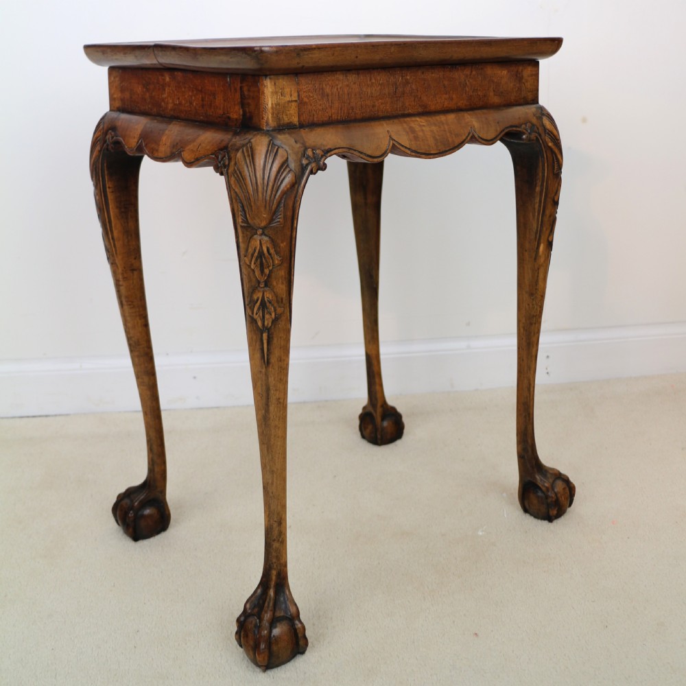Rare Irish Georgian Small Walnut Silver Table or Kettle Stand View II