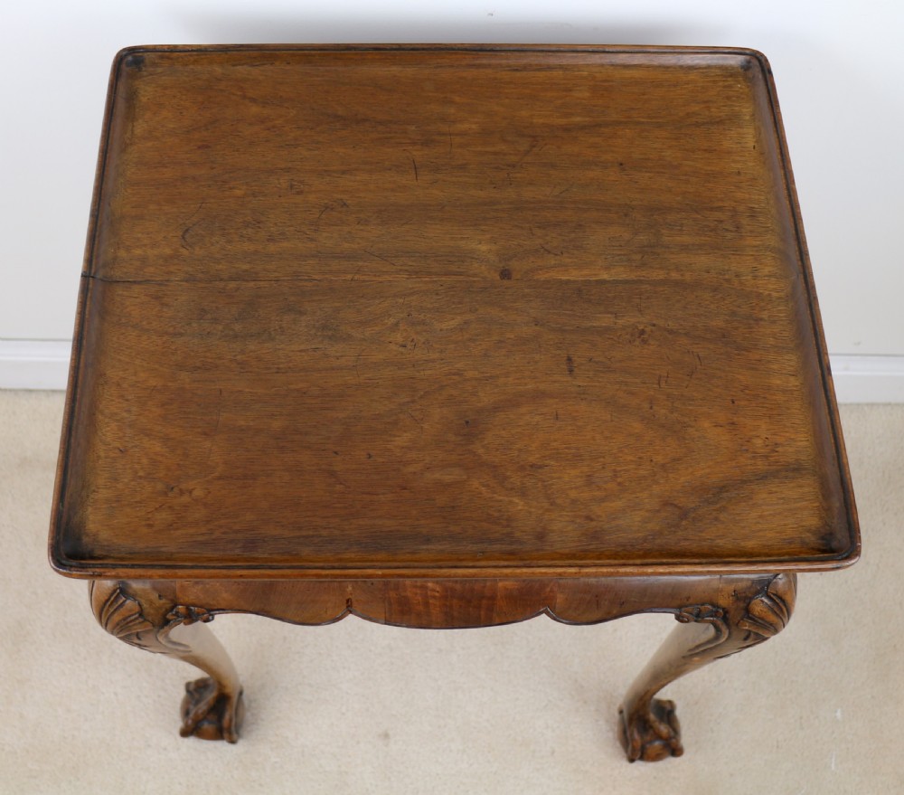 Rare Irish Georgian Small Walnut Silver Table or Kettle Stand View III