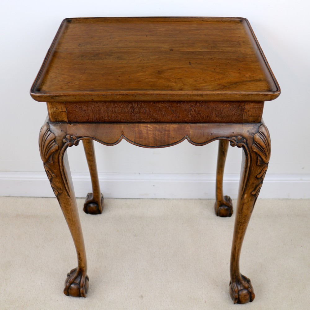 Rare Irish Georgian Small Walnut Silver Table or Kettle Stand View V