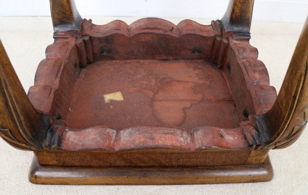 Rare Irish Georgian Small Walnut Silver Table or Kettle Stand View XXVI