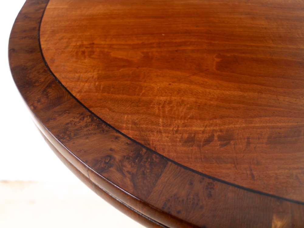 Irish Regency Mahogany & Burr Yew Crossbanded Tea Table View VII